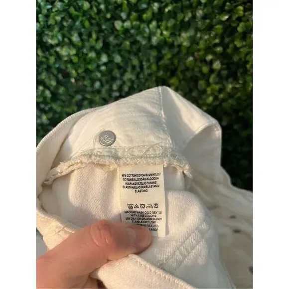 Free People Ankle Fray White Jeans Size 29 - Picture 5 of 5